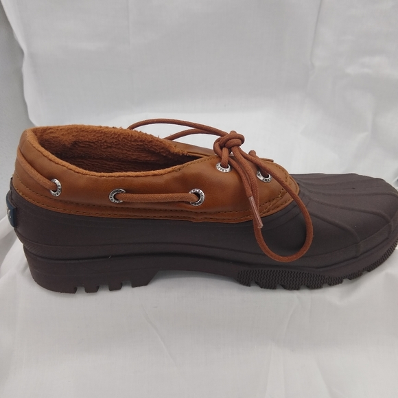 SPERRY Womens 8.5M Brown Duckling TopSider LeatherRubber Ankle LaceUp Boot - Picture 7 of 11